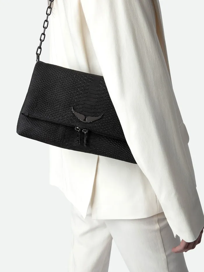 Women Zadig and Voltaire Shoulder Bags Rocky Soft Savage Bag Black