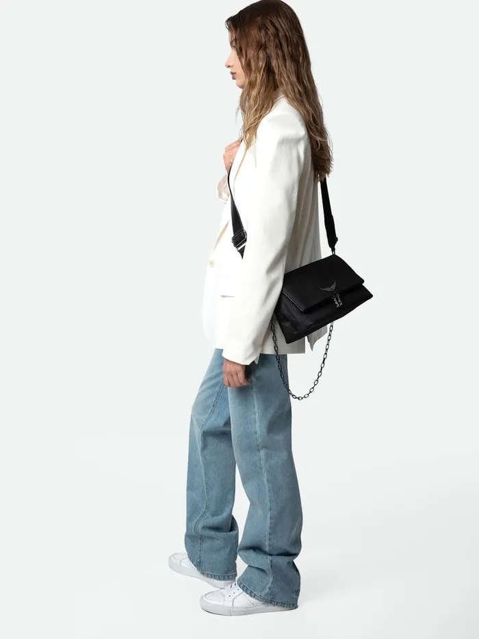 Women Zadig and Voltaire Shoulder Bags Rocky Soft Savage Bag Black