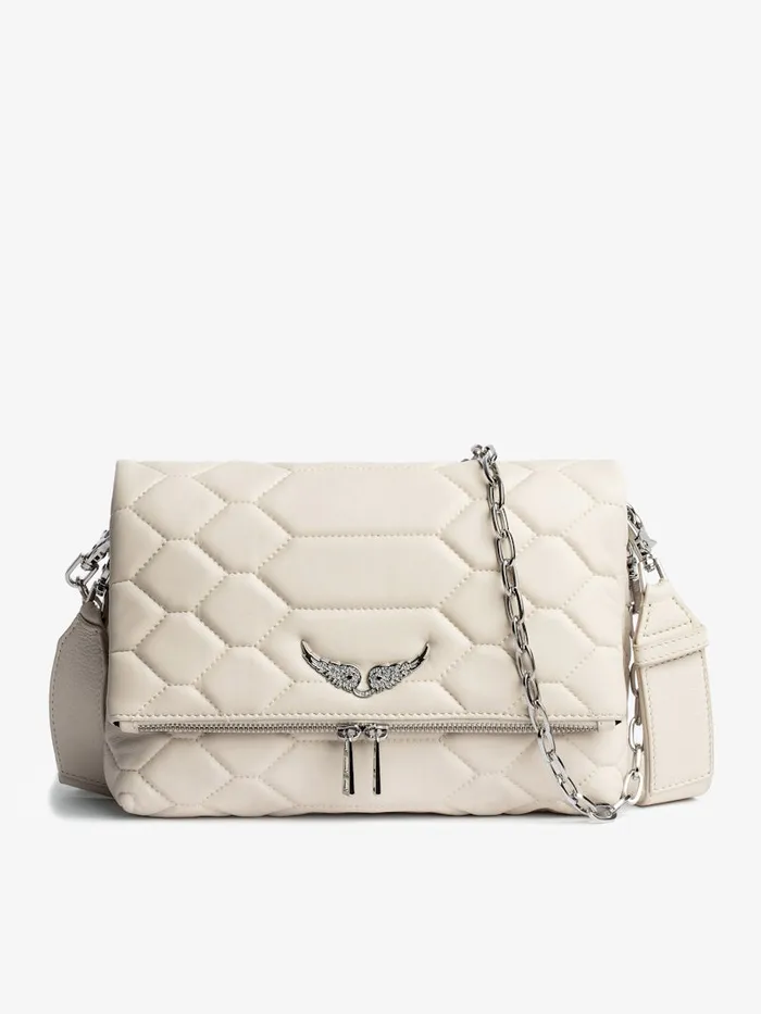Women Zadig and Voltaire Shoulder Bags Rocky XL Mat Scale Bag Flash