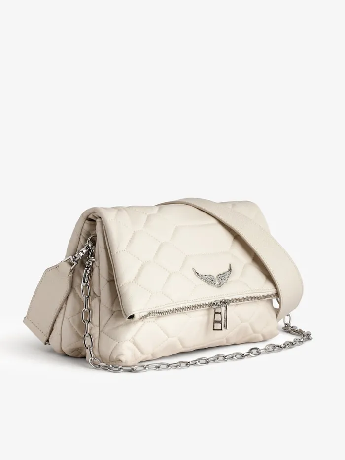 Women Zadig and Voltaire Shoulder Bags Rocky XL Mat Scale Bag Flash
