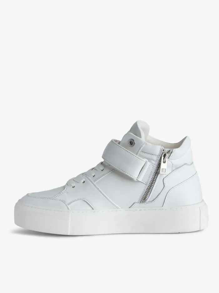 Women Zadig and Voltaire Sneakers ZV1747 Flash Chunky MidTop Sneakers White