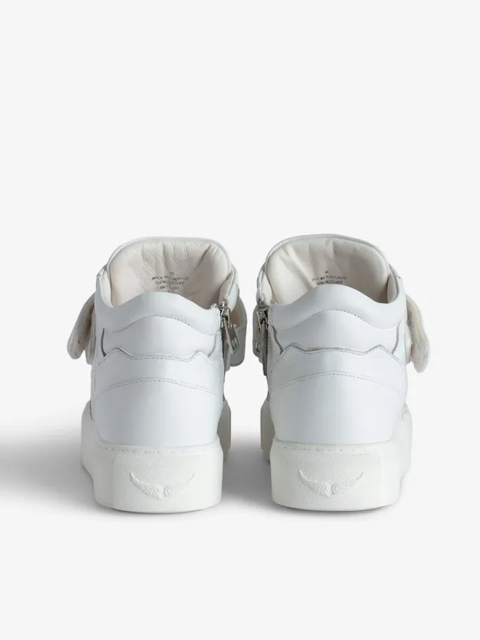 Women Zadig and Voltaire Sneakers ZV1747 Flash Chunky MidTop Sneakers White