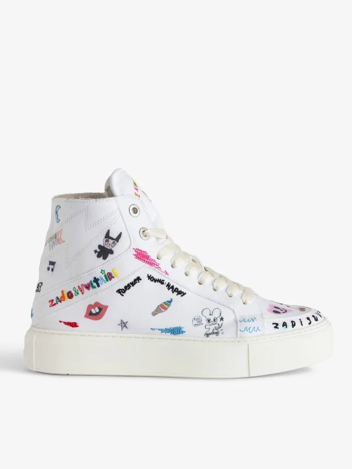 Women Zadig and Voltaire Sneakers ZV1747 High Flash Chunky HighTop Sneakers White Women Zadig and Voltaire Sneakers ZV1747 High Flash Chunky HighTop Sneakers White