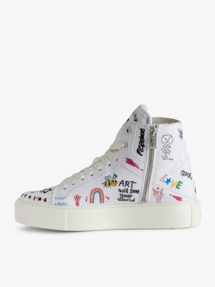 Women Zadig and Voltaire Sneakers ZV1747 High Flash Chunky HighTop Sneakers White