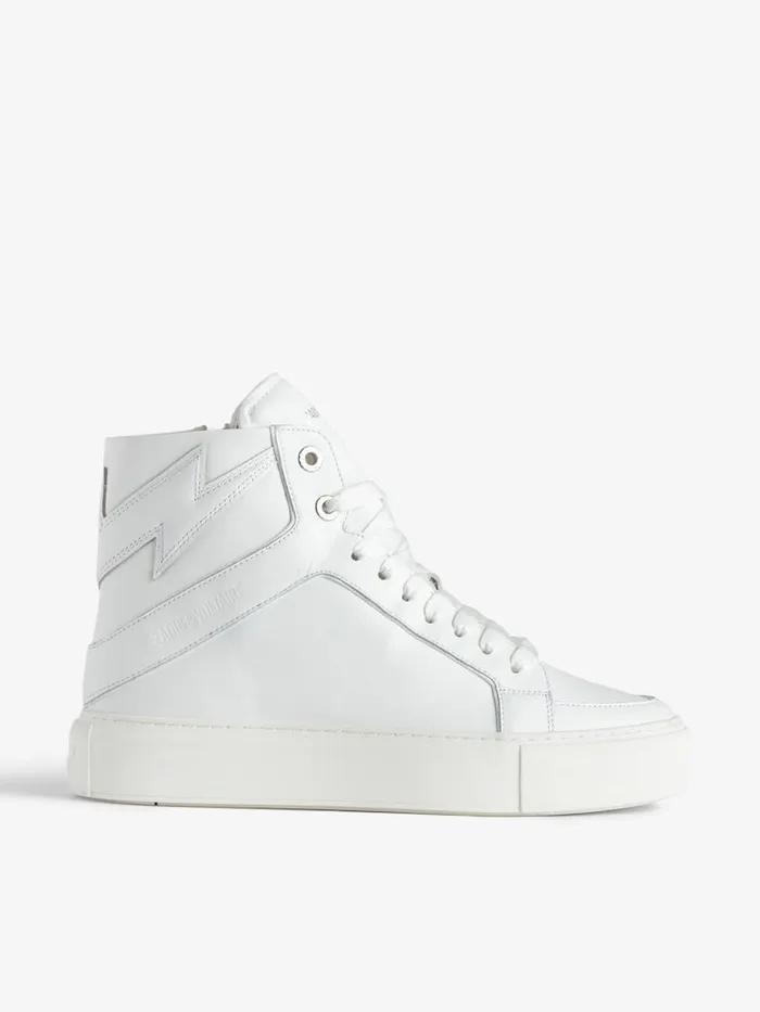 Women Zadig and Voltaire Sneakers ZV1747 High Flash HighTop Platform Sneakers White Women Zadig and Voltaire Sneakers ZV1747 High Flash HighTop Platform Sneakers White