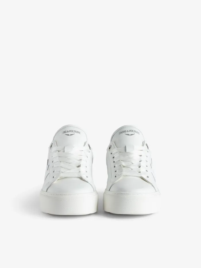 Women Zadig and Voltaire Sneakers ZV1747 La Flash LowTop Platform Sneakers White
