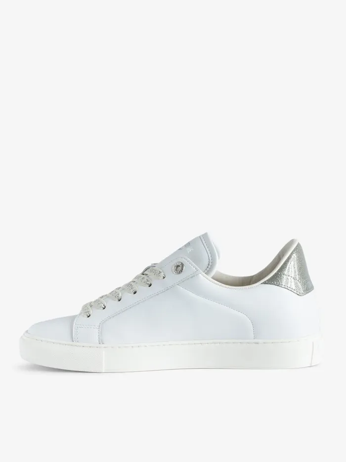 Women Zadig and Voltaire Sneakers ZV1747 La Flash LowTop Sneakers Silver
