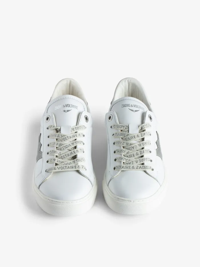 Women Zadig and Voltaire Sneakers ZV1747 La Flash LowTop Sneakers Silver