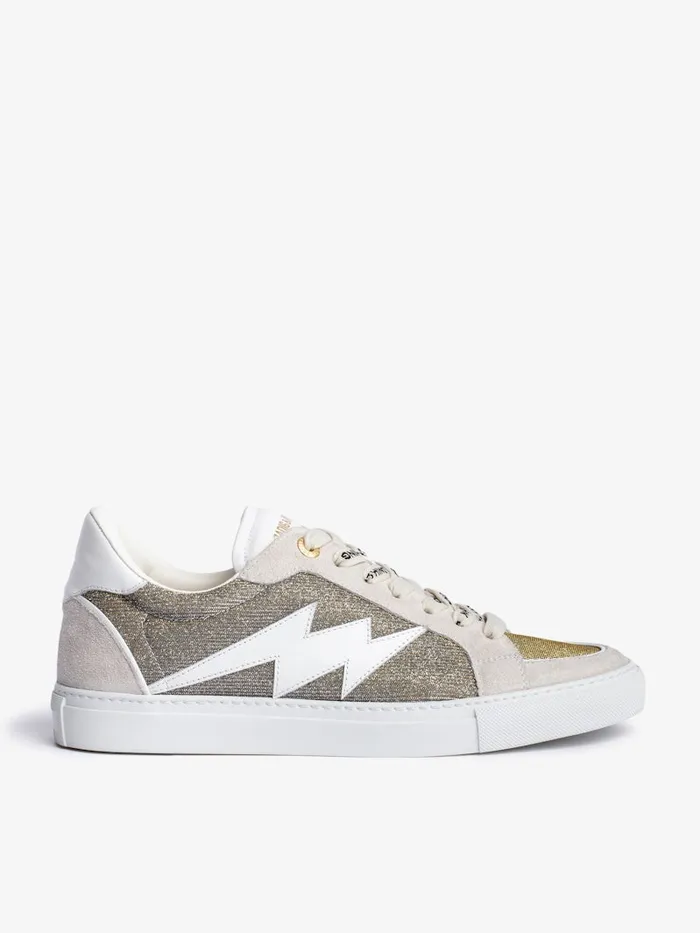 Women Zadig and Voltaire Sneakers ZV1747 LowTop Sneakers Silver