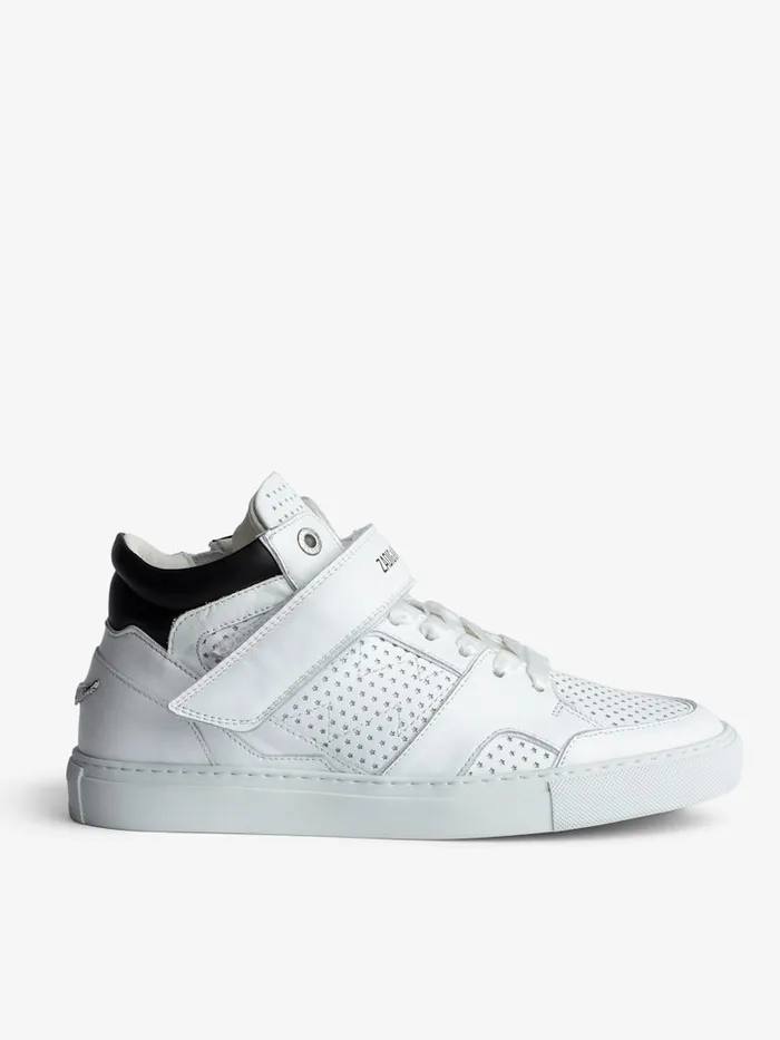 Women Zadig and Voltaire Sneakers ZV1747 Mid Flash Smooth Sneakers White