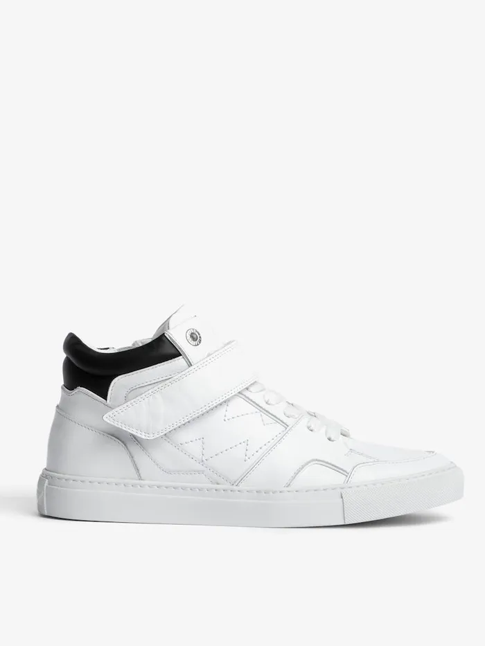 Women Zadig and Voltaire Sneakers ZV1747 Mid Flash Sneakers White