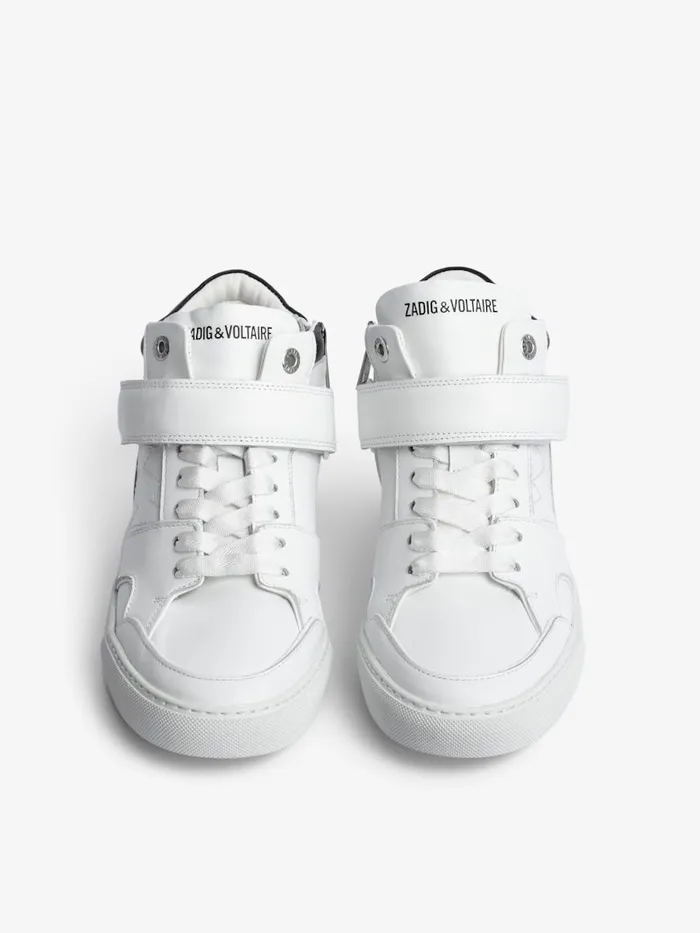 Women Zadig and Voltaire Sneakers ZV1747 Mid Flash Sneakers White