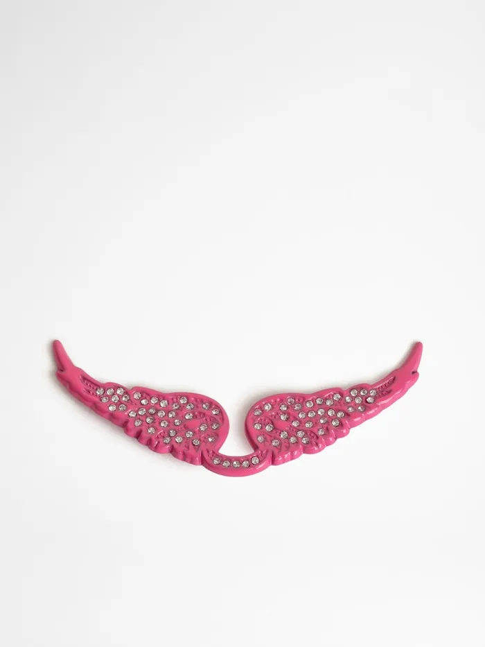 Women Zadig and Voltaire Straps and Accessories Swing Your Wings Charm Fluo Pinkcrystal