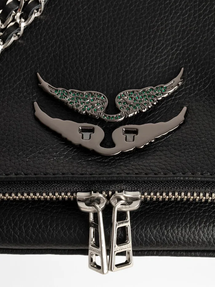Women Zadig and Voltaire Straps and Accessories Swing Your Wings Charm Shiny Gun Emerald Women Zadig and Voltaire Straps and Accessories Swing Your Wings Charm Shiny Gun Emerald