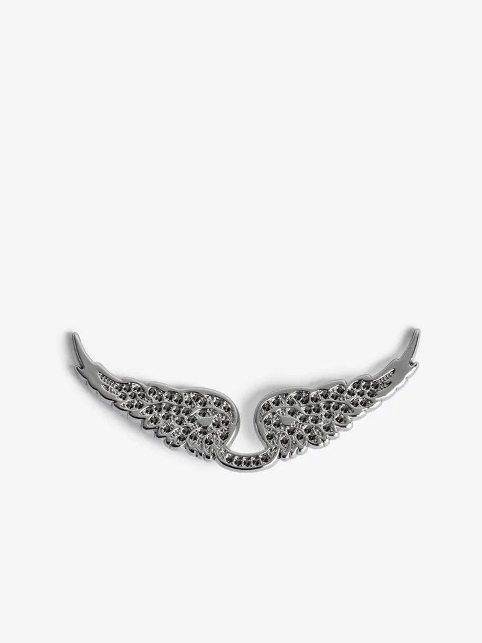 Women Zadig and Voltaire Straps and Accessories Swing Your Wings Charm Shiny Silver Hematite Women Zadig and Voltaire Straps and Accessories Swing Your Wings Charm Shiny Silver Hematite