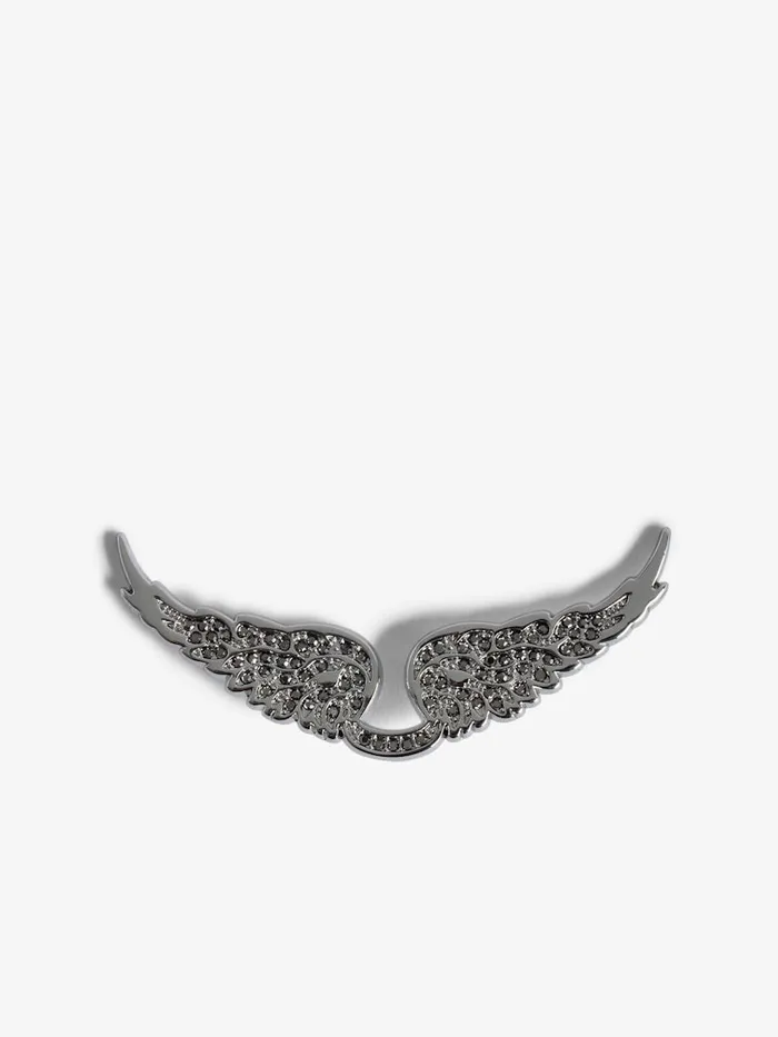 Women Zadig and Voltaire Straps and Accessories Swings Your Wings Diamant Charm Shiny Silver Hematite