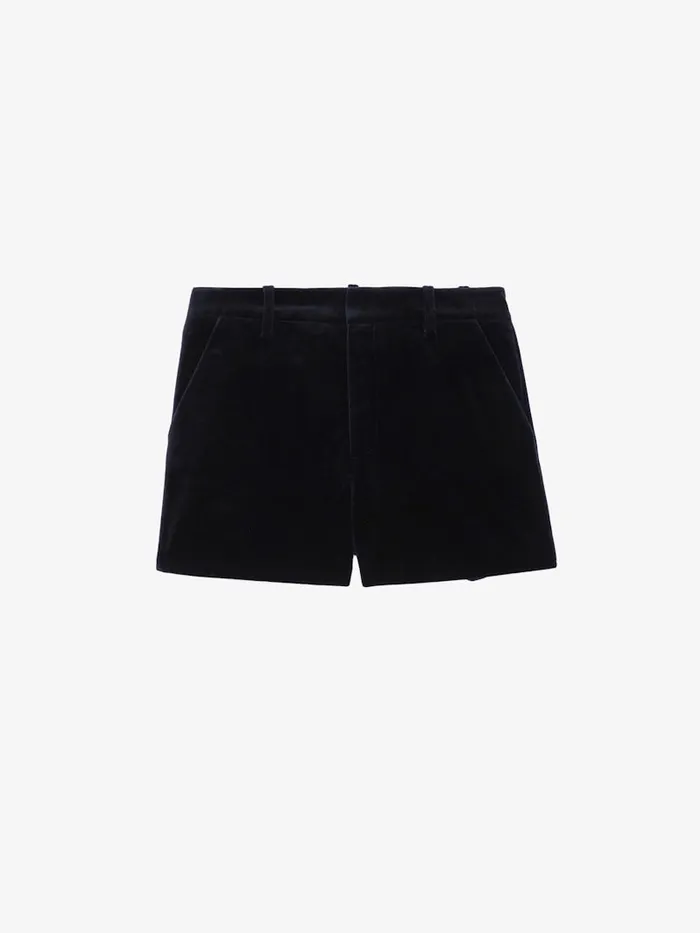 Women Zadig and Voltaire Suiting Pink Velvet Shorts Encre