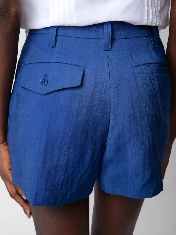Women Zadig and Voltaire Suiting Please Linen Shorts Deep Sea