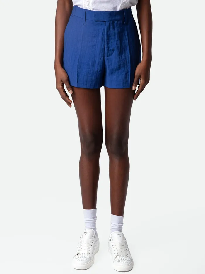 Women Zadig and Voltaire Suiting Please Linen Shorts Deep Sea