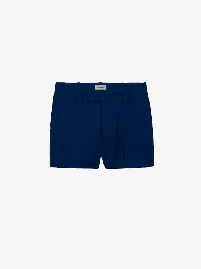 Women Zadig and Voltaire Suiting Please Linen Shorts Deep Sea
