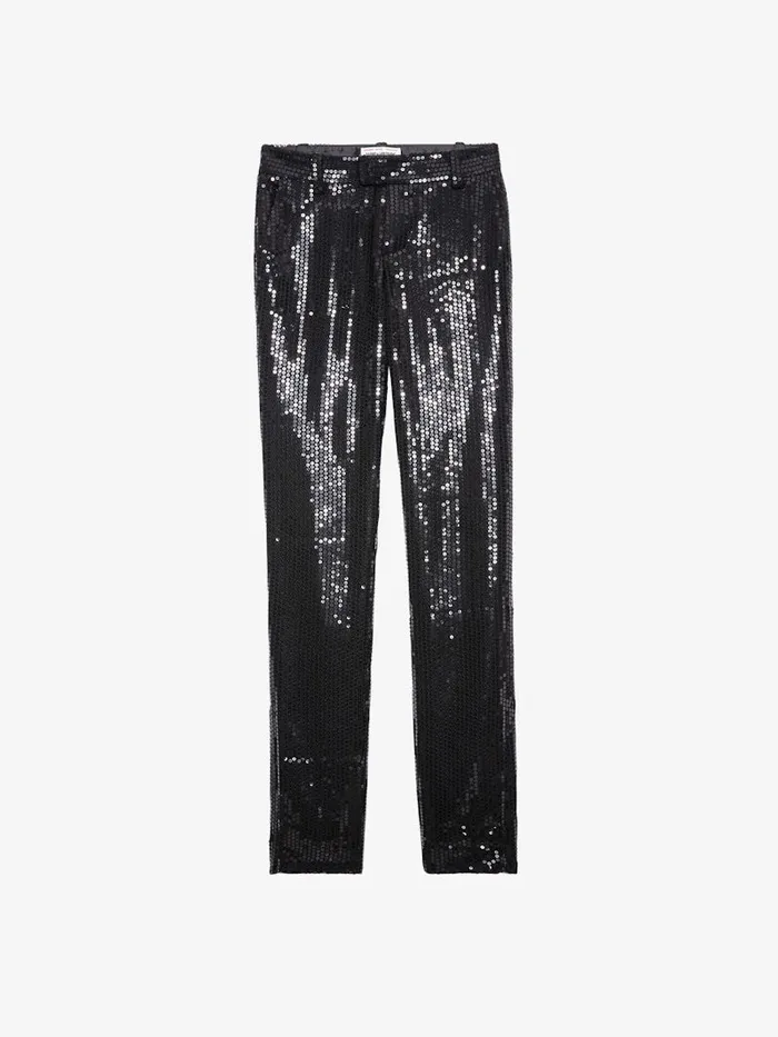 Women Zadig and Voltaire Suiting Prune Sequin Pants Black