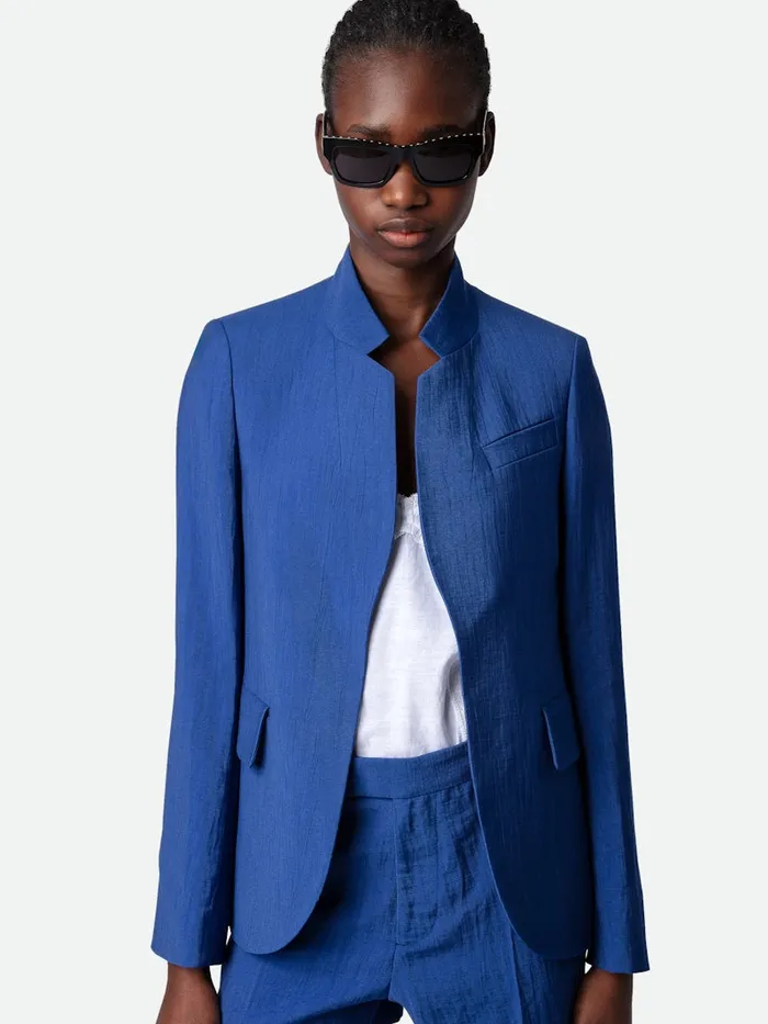 Women Zadig and Voltaire Suiting Very Linen Blazer Deep Sea