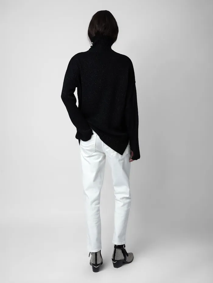 Women Zadig and Voltaire Sweaters and Cardigans Alma Jeweled Sweater Black