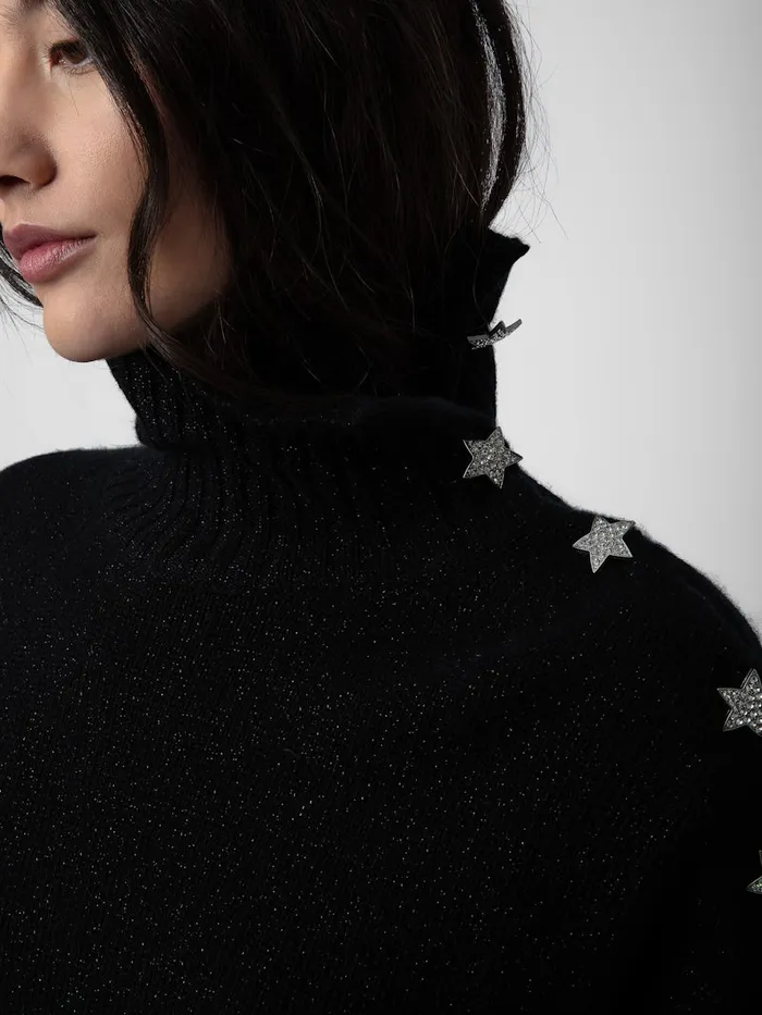 Women Zadig and Voltaire Sweaters and Cardigans Alma Jeweled Sweater Black