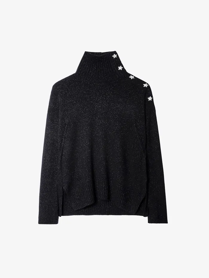Women Zadig and Voltaire Sweaters and Cardigans Alma Jeweled Sweater Black