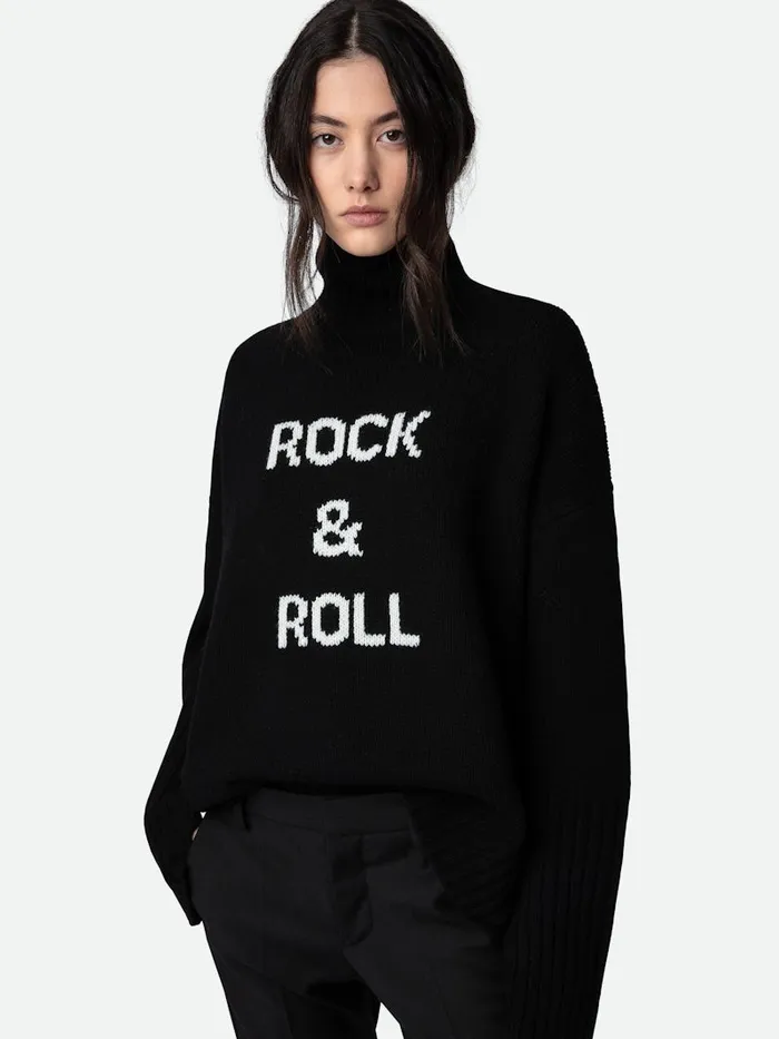 Women Zadig and Voltaire Sweaters and Cardigans Alma Rock and Roll Sweater Black