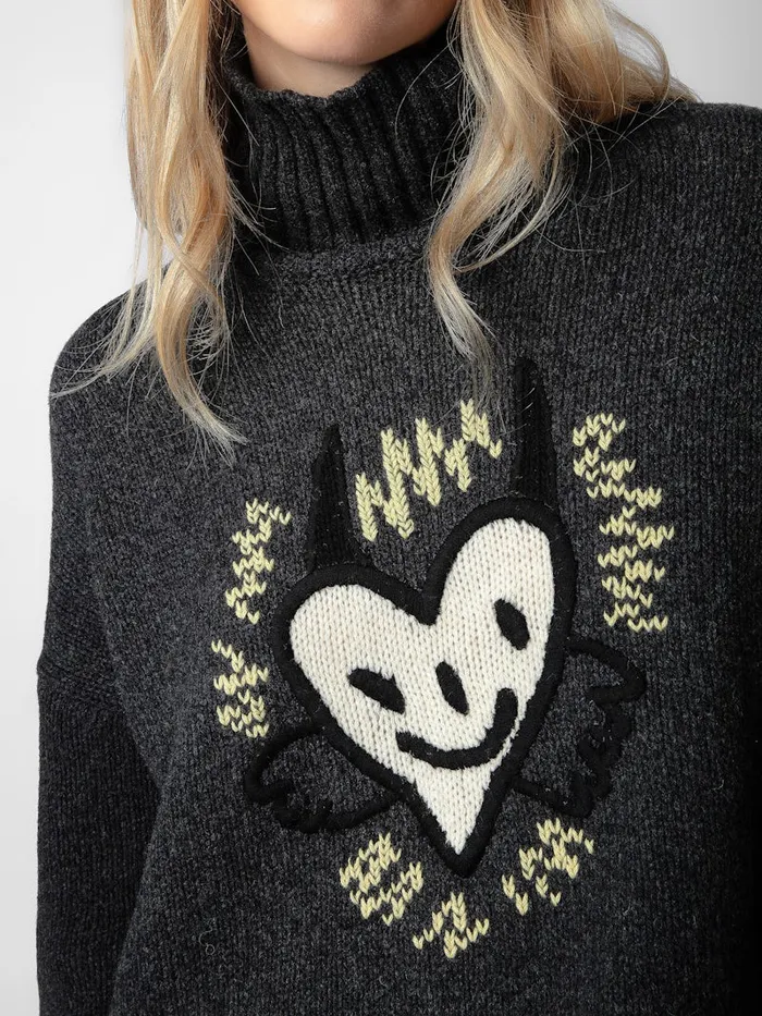 Women Zadig and Voltaire Sweaters and Cardigans Alma We Heart Sweater Anthracite