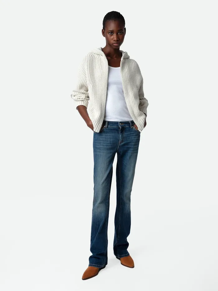 Women Zadig and Voltaire Sweaters and Cardigans Anya Rainbow Cardigan Ecru