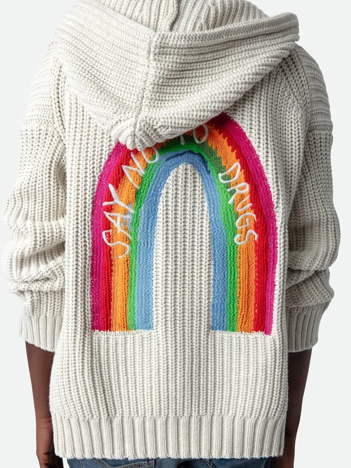 Women Zadig and Voltaire Sweaters and Cardigans Anya Rainbow Cardigan Ecru