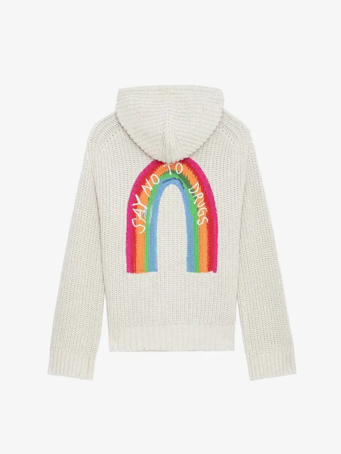 Women Zadig and Voltaire Sweaters and Cardigans Anya Rainbow Cardigan Ecru