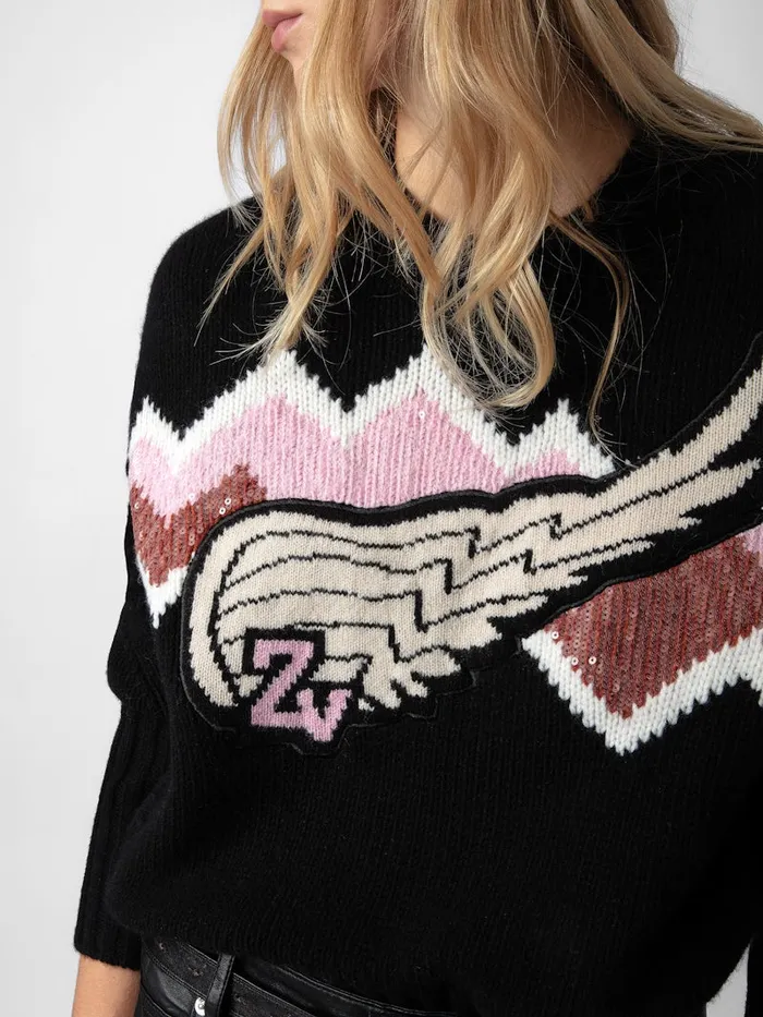 Women Zadig and Voltaire Sweaters and Cardigans Bleez Sequin Sweater Black