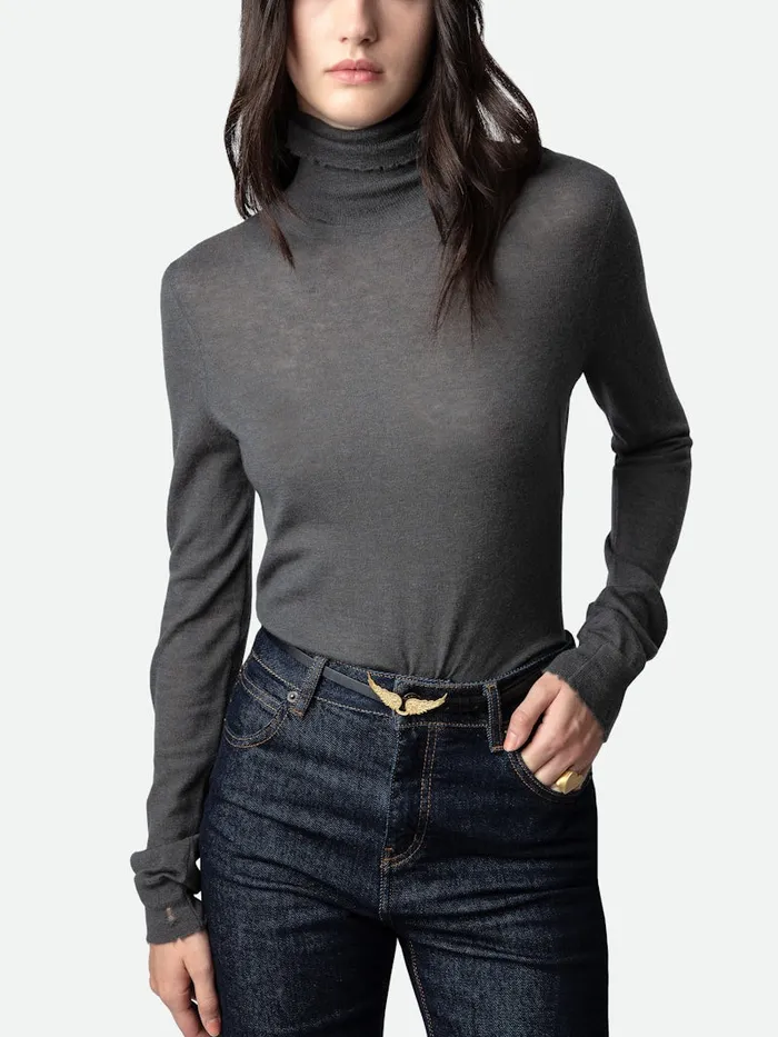 Women Zadig and Voltaire Sweaters and Cardigans Bobby Cashmere Sweater Ardoise