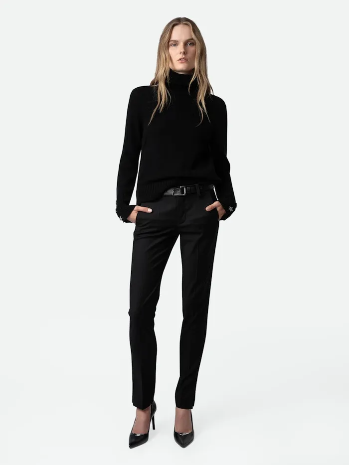 Women Zadig and Voltaire Sweaters and Cardigans Boxy Jewelled Sweater Black