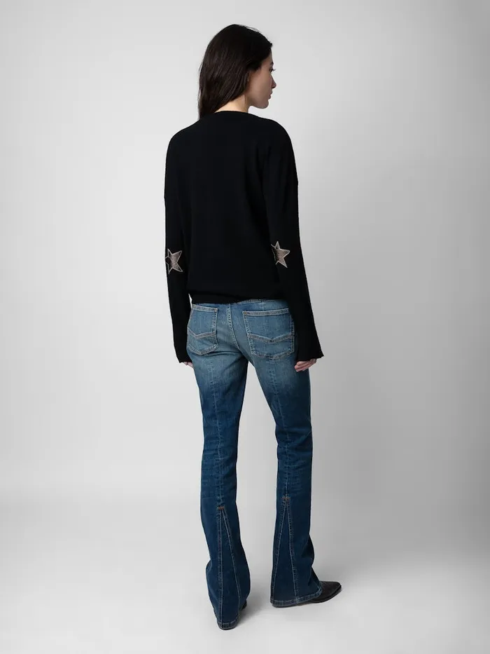 Women Zadig and Voltaire Sweaters and Cardigans Cici Patch Cashmere Sweater Black