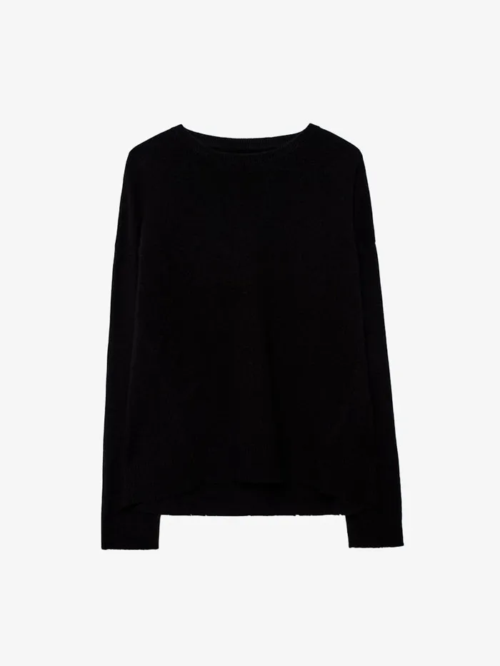 Women Zadig and Voltaire Sweaters and Cardigans Cici Patch Cashmere Sweater Black