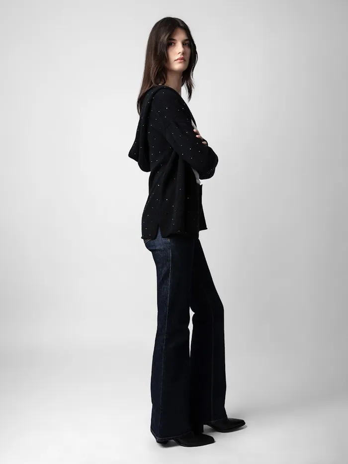 Women Zadig and Voltaire Sweaters and Cardigans Cosany Diamant Cashmere Cardigan Black