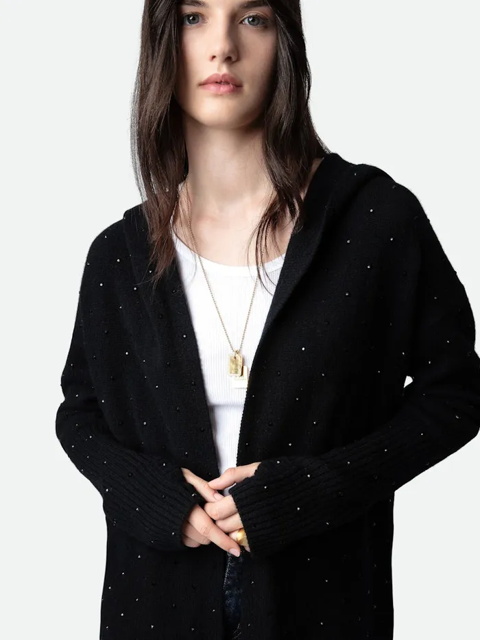 Women Zadig and Voltaire Sweaters and Cardigans Cosany Diamant Cashmere Cardigan Black