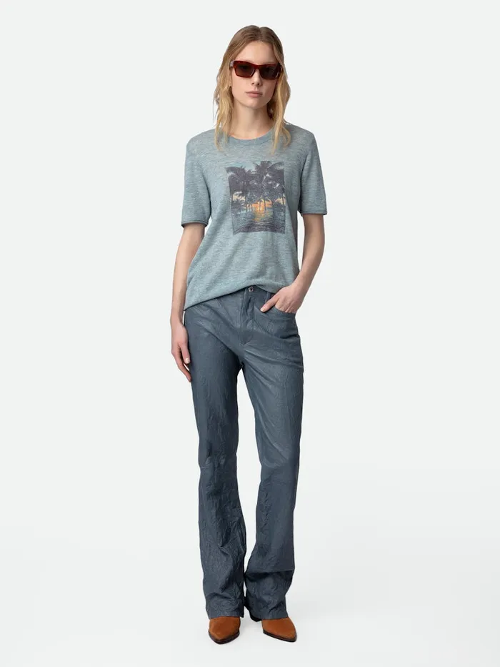 Women Zadig and Voltaire Sweaters and Cardigans Ida Photoprint Cashmere Sweater Nuage Women Zadig and Voltaire Sweaters and Cardigans Ida Photoprint Cashmere Sweater Nuage