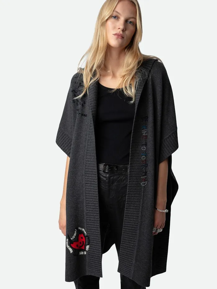 Women Zadig and Voltaire Sweaters and Cardigans Inna Cashmere Cardigan Kaki Slate