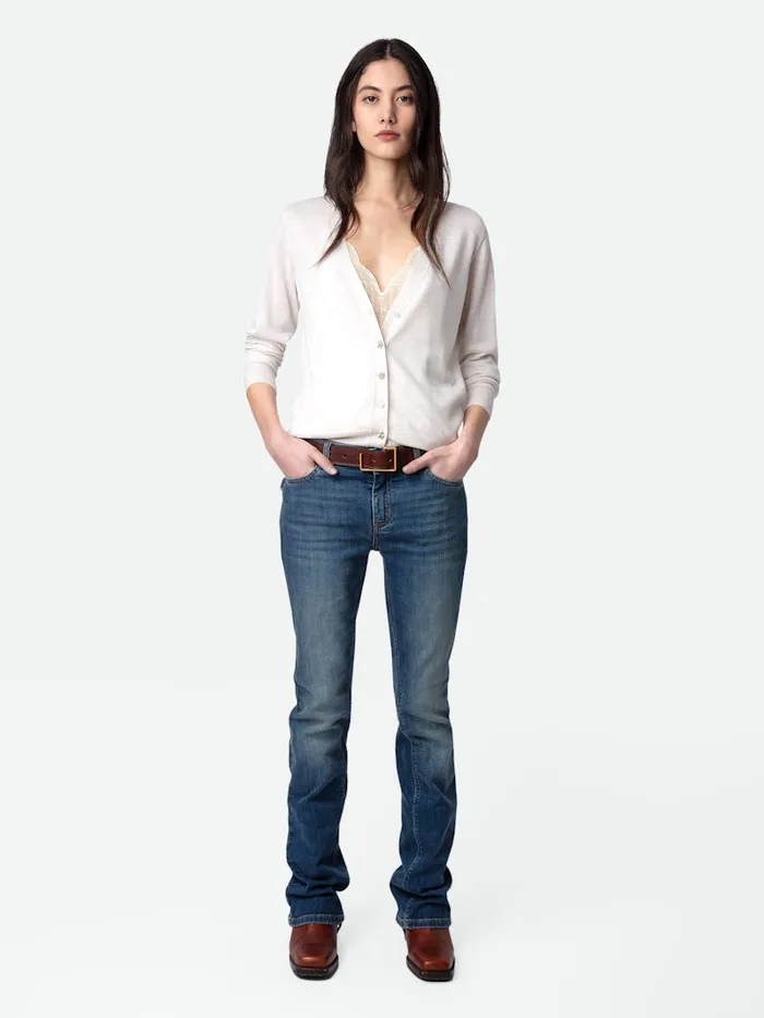 Women Zadig and Voltaire Sweaters and Cardigans Jemmy Jewel Cardigan Neige