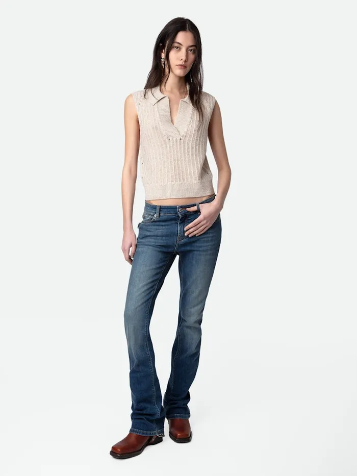 Women Zadig and Voltaire Sweaters and Cardigans Lunny Sweater Ecru