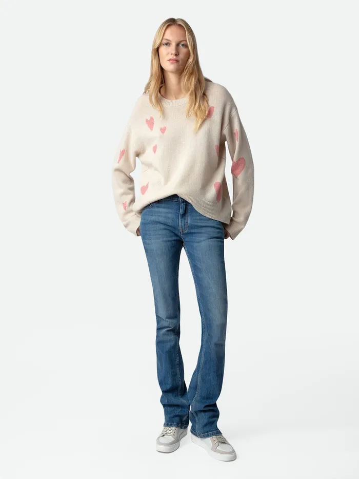 Women Zadig and Voltaire Sweaters and Cardigans Markus Heart Cashmere Sweater Judo Women Zadig and Voltaire Sweaters and Cardigans Markus Heart Cashmere Sweater Judo
