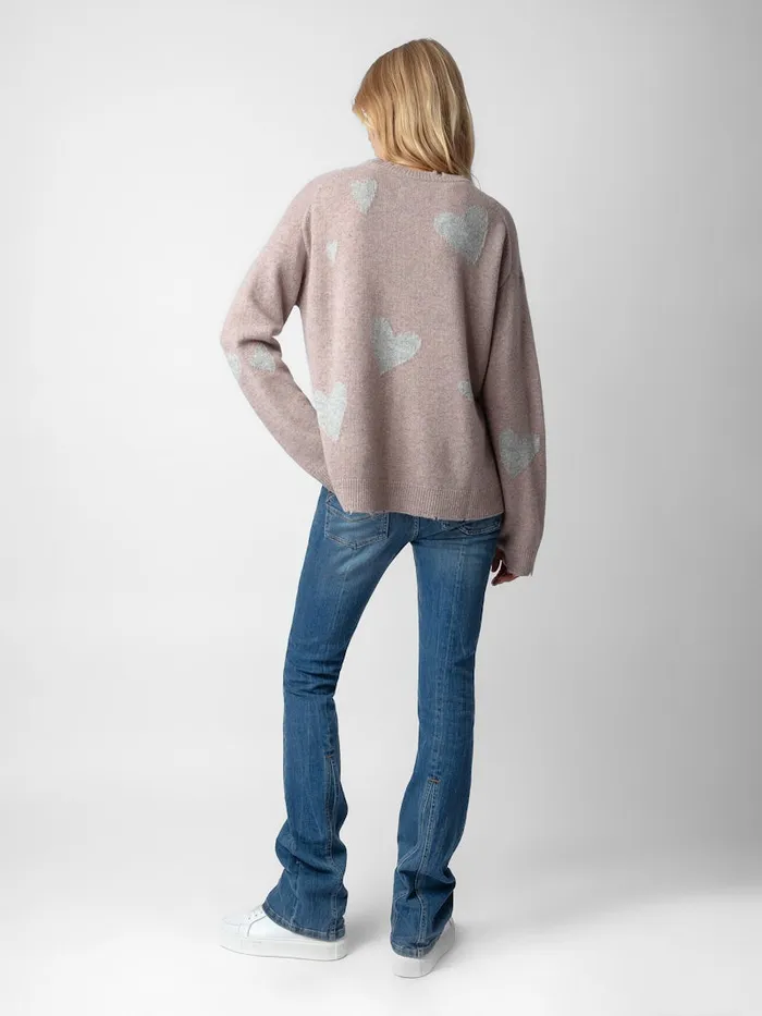 Women Zadig and Voltaire Sweaters and Cardigans Markus Heart Cashmere Sweater Primrose