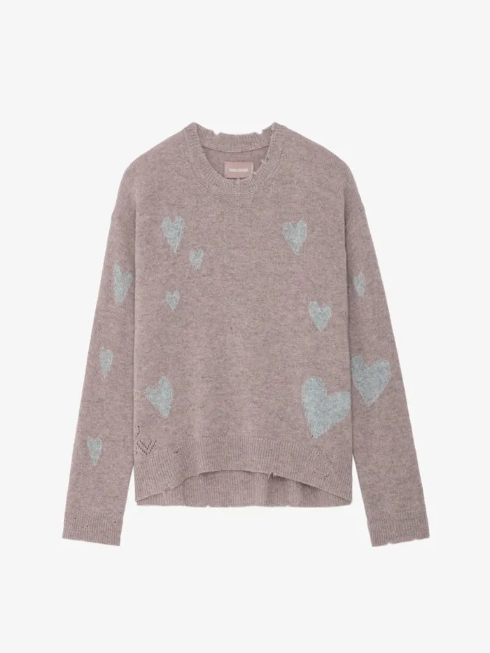 Women Zadig and Voltaire Sweaters and Cardigans Markus Heart Cashmere Sweater Primrose