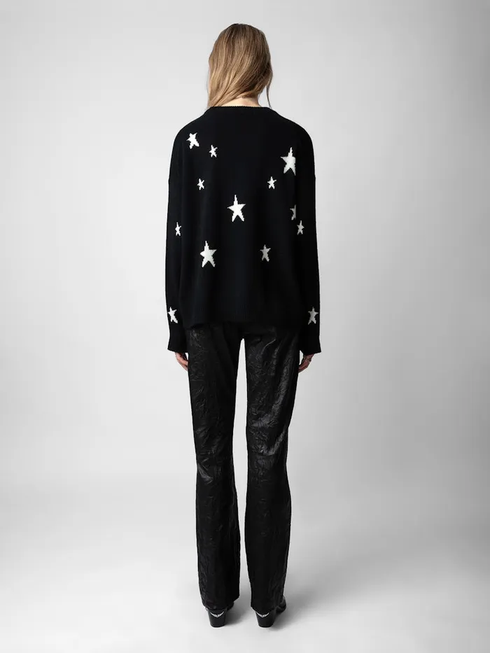 Women Zadig and Voltaire Sweaters and Cardigans Markus Stars Cashmere Sweater Black