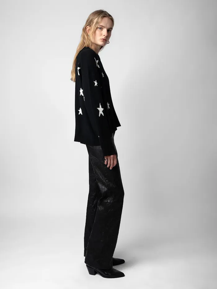 Women Zadig and Voltaire Sweaters and Cardigans Markus Stars Cashmere Sweater Black